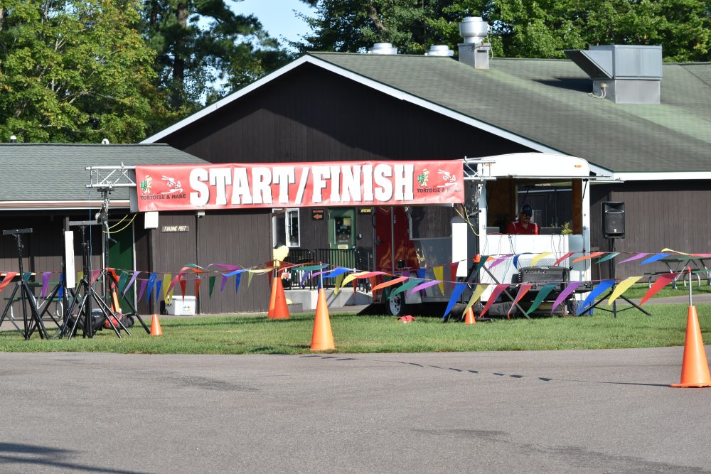 Start/Finish Banner for the Hustle S'more for Lions Camp Event