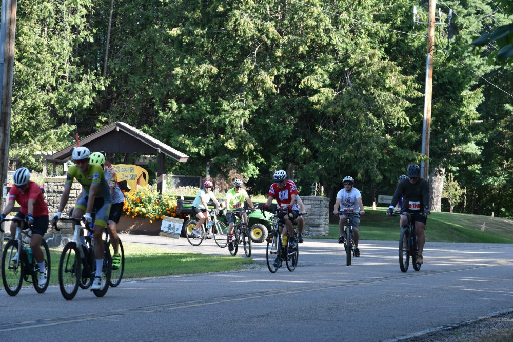 Bikers Starting the 15 Mile Bike at the Hustle S'more for Lions Camp Event